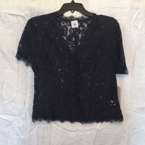 CAbi NWT navy lace top